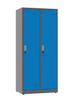 Szafa socjalna BHP ubraniowa, zamek elektroniczny, 1800x800x500 mm, grafitowo-niebieska - TechViking