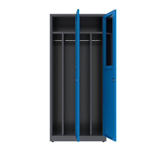 Szafa socjalna BHP ubraniowa, zamek elektroniczny, 1800x800x500 mm, grafitowo-niebieska - TechViking #2