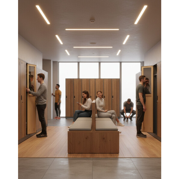 Szafa socjalna BHP ubraniowa, 1800x800x500 mm, NATURAL: grafitowa/orzech - TechViking #10