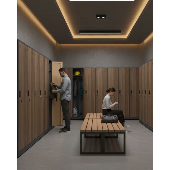 Szafa socjalna BHP ubraniowa, 1800x800x500 mm, NATURAL: grafitowa/orzech - TechViking #9