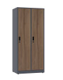 Szafa socjalna BHP ubraniowa, zamek elektroniczny, 1800x800x500 mm, NATURAL: grafitowa/orzech - TechViking