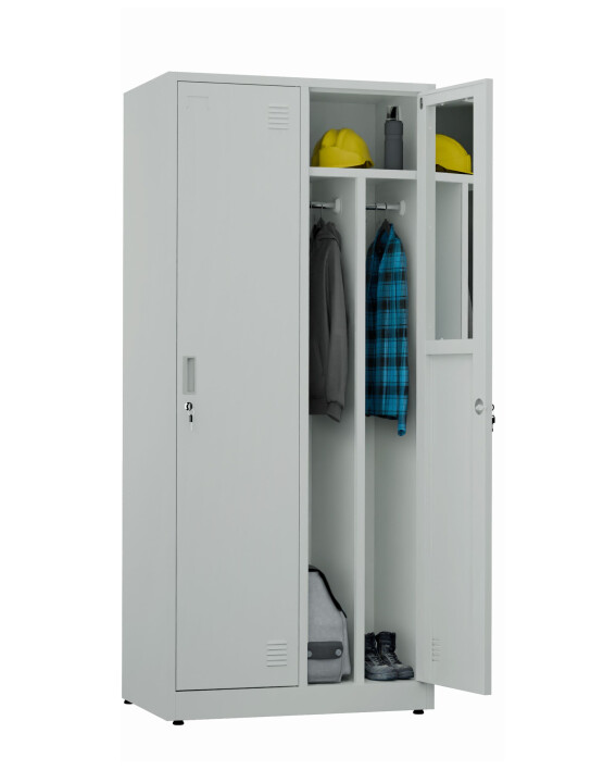 Szafa socjalna BHP ubraniowa, 1800x800x500 mm, szara - TechViking