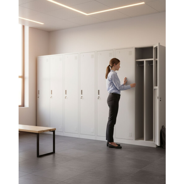 Szafa socjalna BHP ubraniowa, 1800x800x500 mm, szara - TechViking #8