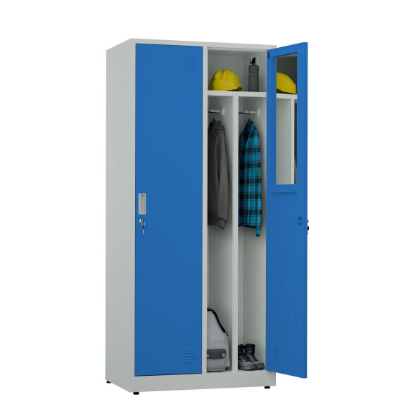 4x Szafa socjalna BHP ubraniowa, 1800x800x500 mm, szaro-niebieska - TechViking #3