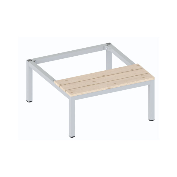 Szafa socjalna BHP ubraniowa z ławką, 2200x800x500 mm, szaro-niebieska - TechViking #5