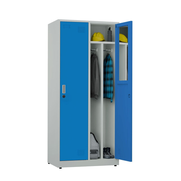 Szafa socjalna BHP ubraniowa, zamek elektroniczny, 1800x800x500 mm, szaro-niebieska - TechViking #3