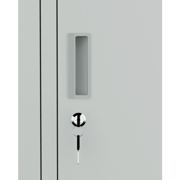 Szafa socjalna BHP ubraniowa z ławką, 2200x800x500 mm, szara - TechViking #6