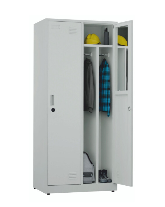 Szafa socjalna BHP ubraniowa, zamek elektroniczny, 1800x800x500 mm, szara - TechViking