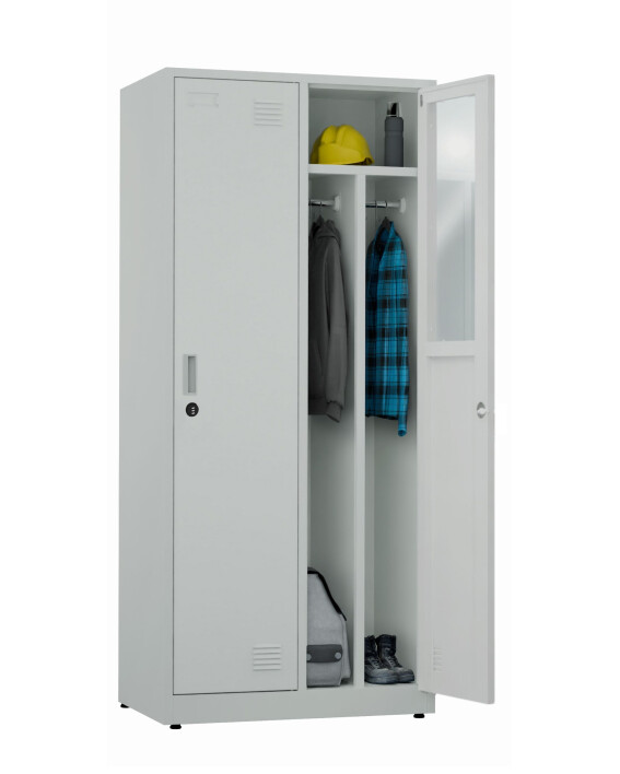 Szafa socjalna BHP ubraniowa, zamek szyfrowy, 1800x800x500 mm, szara - TechViking