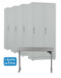4x Szafa socjalna BHP ubraniowa, 1800x800x500 mm, szara + 1x Biurko z elektryczną regulacją wysokości, szare za 1 zł - TechViking