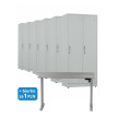 6x Szafa socjalna BHP ubraniowa, 1800x800x500 mm, szara + 1x Biurko z elektryczną regulacją wysokości, szare za 1 zł - TechViking #1