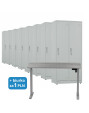 8x Szafa socjalna BHP ubraniowa, 1800x800x500 mm, szara + 1x Biurko z elektryczną regulacją wysokości, szare za 1 zł - TechViking
