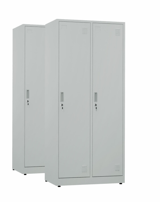 2x Szafa socjalna BHP ubraniowa, 1800x800x500 mm, szara - TechViking