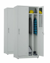 2x Szafa socjalna BHP ubraniowa, 1800x800x500 mm, szara - TechViking