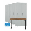 4x Szafa socjalna BHP ubraniowa, 1800x800x500 mm, szara + 1x Biurko z elektryczną regulacją wysokości, orzech/czarne za 1 zł - TechViking #1