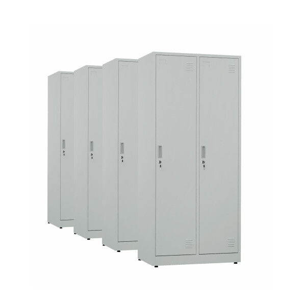 4x Szafa socjalna BHP ubraniowa, 1800x800x500 mm, szara - TechViking #1