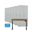 6x Szafa socjalna BHP ubraniowa, 1800x800x500 mm, szara + 1x Biurko z elektryczną regulacją wysokości, orzech/czarne za 1 zł - TechViking #1