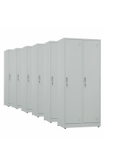 6x Szafa socjalna BHP ubraniowa, 1800x800x500 mm, szara - TechViking