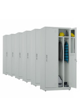 6x Szafa socjalna BHP ubraniowa, 1800x800x500 mm, szara - TechViking