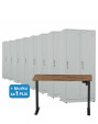 8x Szafa socjalna BHP ubraniowa, 1800x800x500 mm, szara + 1x Biurko z elektryczną regulacją wysokości, orzech/czarne za 1 zł - TechViking