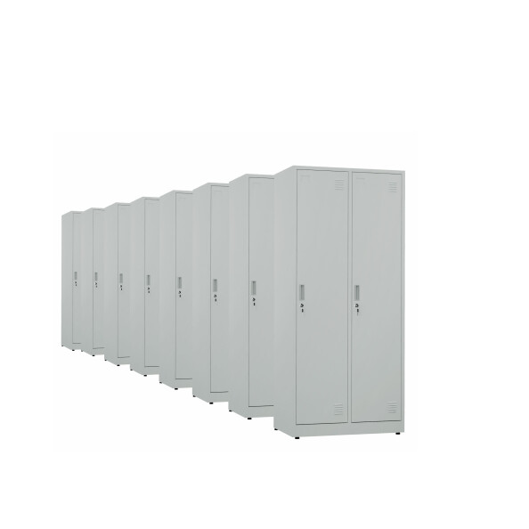 8x Szafa socjalna BHP ubraniowa, 1800x800x500 mm, szara - TechViking #1
