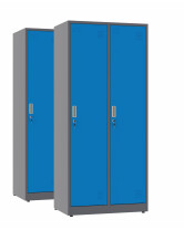 2x Szafa socjalna BHP ubraniowa, 1800x800x500 mm, grafitowo-niebieska - TechViking