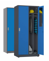 2x Szafa socjalna BHP ubraniowa, 1800x800x500 mm, grafitowo-niebieska - TechViking