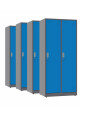 4x Szafa socjalna BHP ubraniowa, 1800x800x500 mm, grafitowo-niebieska - TechViking