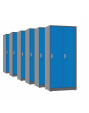 6x Szafa socjalna BHP ubraniowa, 1800x800x500 mm, grafitowo-niebieska - TechViking