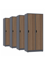 4x Szafa socjalna BHP ubraniowa, 1800x800x500 mm, NATURAL: grafitowa/orzech - TechViking