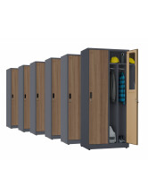 6x Szafa socjalna BHP ubraniowa, 1800x800x500 mm, NATURAL: grafitowa/orzech - TechViking