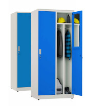 2x Szafa socjalna BHP ubraniowa, 1800x800x500 mm, szaro-niebieska - TechViking