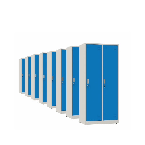 8x Szafa socjalna BHP ubraniowa, 1800x800x500 mm,szaro-niebieska - TechViking #1