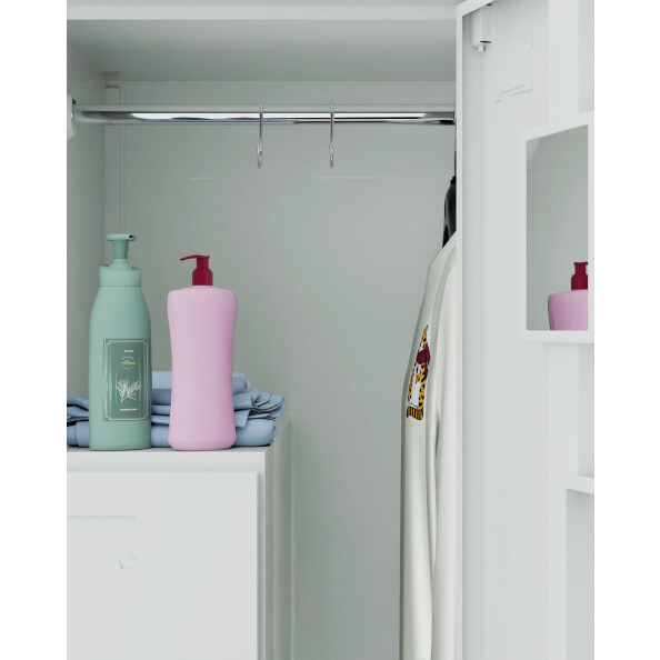 Ubraniowa szafa metalowa typu L z ławką, 2200x400x850 mm, szara - TechViking #6