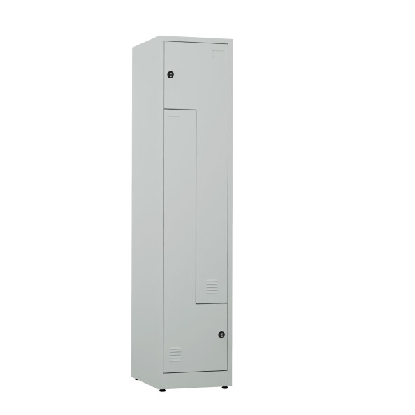 Ubraniowa szafa metalowa typu L, zamek szyfrowy, 1800x400x500 mm, szara - TechViking #1