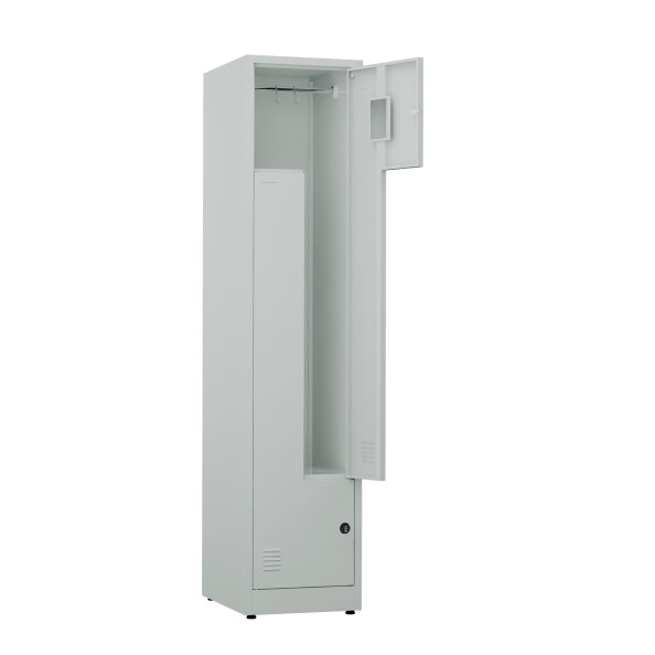 Ubraniowa szafa metalowa typu L, zamek szyfrowy, 1800x400x500 mm, szara - TechViking #2