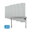 6x Ubraniowa szafa metalowa typu L, 1800x400x500 mm, szara + 1x Biurko z elektryczną regulacją wysokości, szare za 1 zł - TechViking #1