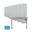 8x Ubraniowa szafa metalowa typu L, 1800x400x500 mm, szara + 1x Biurko z elektryczną regulacją wysokości, szare za 1 zł - TechViking #1