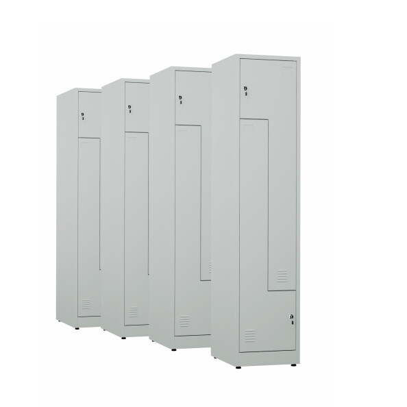 4x Ubraniowa szafa metalowa typu L, 1800x400x500 mm, szara - TechViking #1