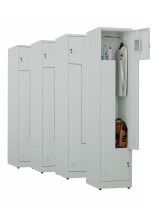 4x Ubraniowa szafa metalowa typu L, 1800x400x500 mm, szara - TechViking