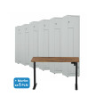 6x Ubraniowa szafa metalowa typu L, 1800x400x500 mm, szara + 1x Biurko z elektryczną regulacją wysokości, orzech/czarne za 1 zł - TechViking #1