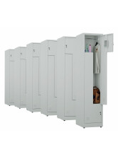 6x Ubraniowa szafa metalowa typu L, 1800x400x500 mm, szara - TechViking