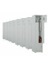 8x Ubraniowa szafa metalowa typu L, 1800x400x500 mm, szara - TechViking