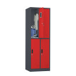 2x Szafa skrytkowa ubraniowa 4-drzwiowa, 1800x600x500 mm, grafitowo-czerwona - TechViking #4