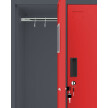 2x Szafa skrytkowa ubraniowa 4-drzwiowa, 1800x600x500 mm, grafitowo-czerwona - TechViking #5