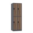 Szafa skrytkowa ubraniowa 4-drzwiowa, 1800x600x500 mm, NATURAL: grafitowa/orzech - TechViking #1