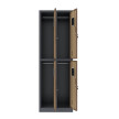 2x Szafa skrytkowa ubraniowa 4-drzwiowa, 1800x600x500 mm, NATURAL: grafitowa/orzech - TechViking #2