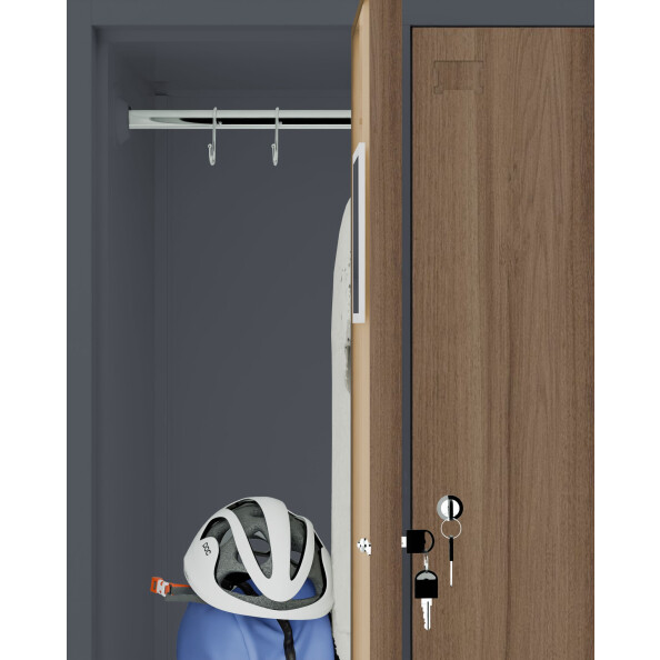 2x Szafa skrytkowa ubraniowa 4-drzwiowa, 1800x600x500 mm, NATURAL: grafitowa/orzech - TechViking #6