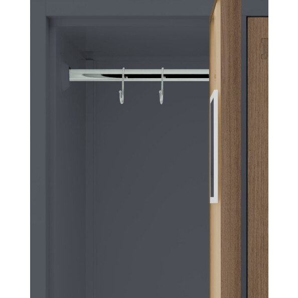 Szafa skrytkowa ubraniowa 4-drzwiowa, zamek elektroniczny, 1800x600x500 mm, NATURAL: grafitowa/orzech - TechViking #5