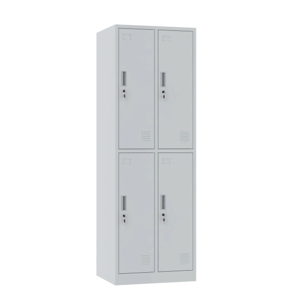 Szafa skrytkowa ubraniowa 4-drzwiowa, 1800x600x500 mm, szara - TechViking #1